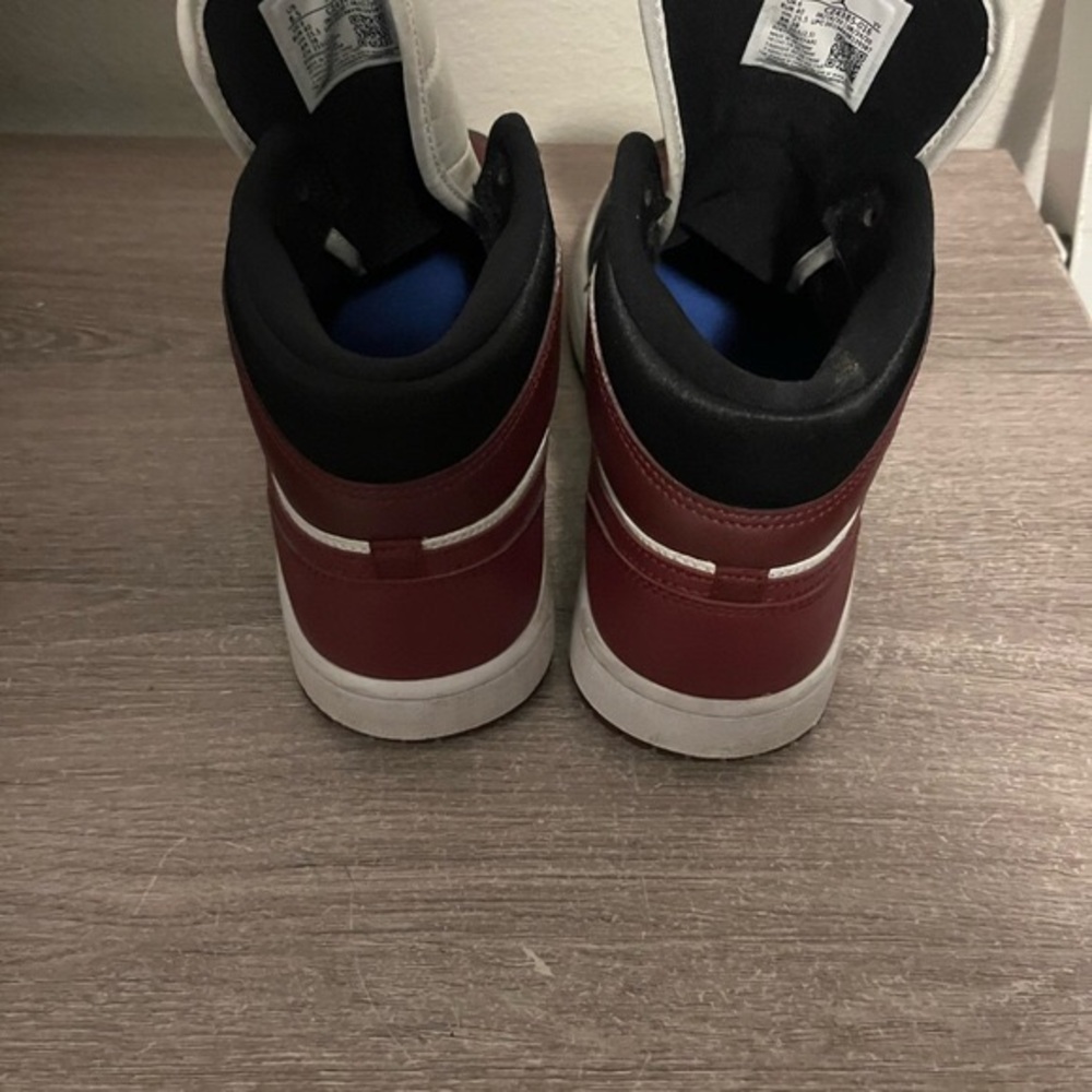 Men's Red and White High-Top Sneakers